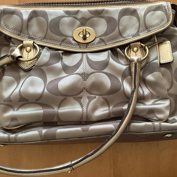 Coach gold fabric briefcase - Picture 1 of 4